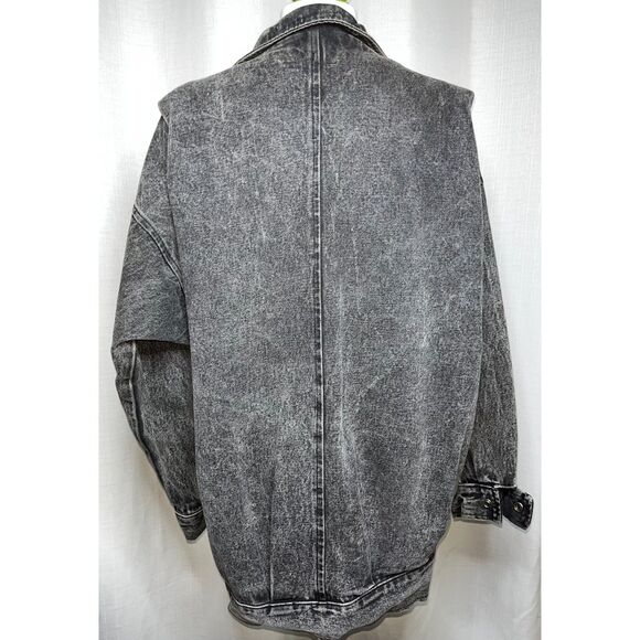 Arbor Creek vintage black acid-washed oversized denim jacket - small - Picture 3 of 4